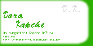 dora kapche business card